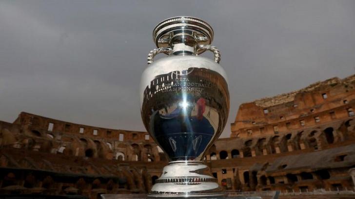 The Euro 2020 trophy in Rome